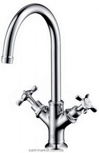 Змішувач для раковини двухвентильний з донним клапаном високий Hansgrohe Axor Montreux нікель 16502820