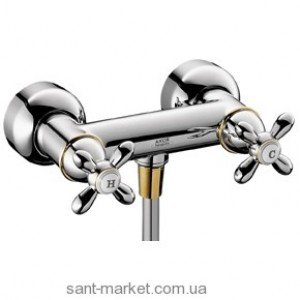 Смеситель для душа настенный двухвентильный Hansgrohe коллекция Axor Carlton хром/золото 17630090