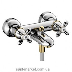 Змішувач двохвентильний з коротким виливом Hansgrohe колекція Axor Carlton хром / золото 17430090
