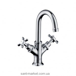 Змішувач для раковини двухвентильний з донним клапаном Hansgrohe Axor Montreux нікель 16505820