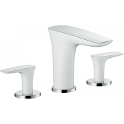 Смеситель для раковины двухрычажный с донным клапаном скрытый Hansgrohe PuraVida хром/белый 15073400