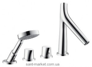 Смеситель с термостатом на борт ванны с душем Hansgrohe коллекция Axor Starck Organic хром 12425000