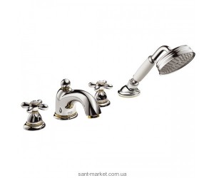 Змішувач з термостатом на борт ванни з душем Hansgrohe Axor Carlton хром / золото 17451090