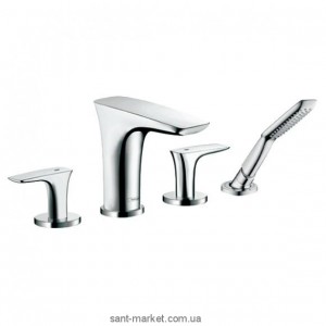 Змішувач двохвентильний на борт ванни з душем Hansgrohe колекція PuraVida хром 15446000