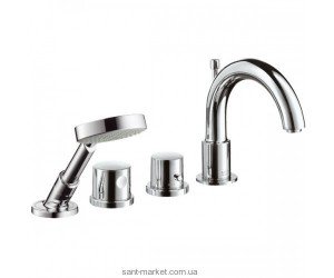 Змішувач з термостатом двухвентильний на борт ванни з душем Hansgrohe Axor Uno2 хром 38461000