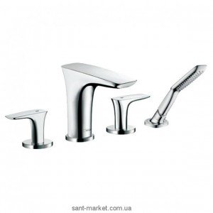 Змішувач двохвентильний на борт ванни з душем Hansgrohe колекція PuraVida хром 15446000