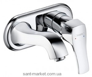 Смеситель для раковины однорычажный настенный скрытый Hansgrohe Metris Classic никель 31000820