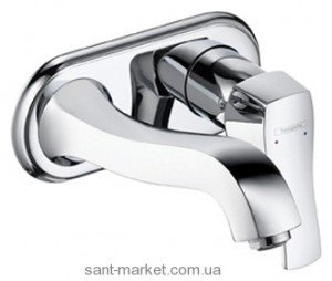 Змішувач для раковини одноважеля настінний прихований Hansgrohe Metris Classic нікель 31003820