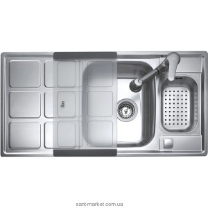 Мийка для кухні прямокутна Teka CUADRO 60 B 1.5 чаші обертається крило врізна нержавіюча сталь хром 88012