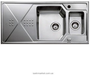 Мийка для кухні прямокутна Teka EXPRESSION 1B 1/2 B 1D 1.5 чаші обертається крило врізна нержавіюча сталь хром 12126011