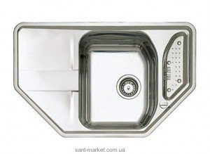 Мойка для кухни трапециевидная Teka Stena 45 E  1.5 чаши  крыло слева  врезная  нержавеющая сталь  хром  микродекор 11131023