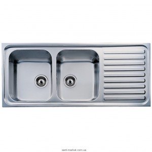 Мийка для кухні прямокутна Teka CLASSIC 2B 1D 2 чаші обертається крило врізна нержавіюча сталь хром 10119023