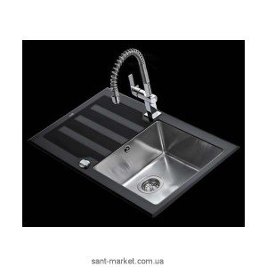 Мойка для кухни прямоугольная Teka  Lux 1B 1D LHD 78 крыло слева  врезная  нержавеющая сталь  черная 12129007