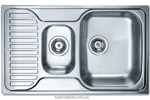 Мийка для кухні прямокутна Teka PRINCESS 800.500 1.5 чаші обертається крило врізна нержавіюча сталь хром 30000172