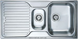 Мийка для кухні прямокутна Teka PRINCESS 1 1/2 B 1D 1.5 чаші обертається крило врізна нержавіюча сталь хром 30000184