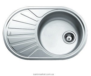 Мойка для кухни овальная Teka DR 77 1B 1D оборачиваемое крыло  врезная  нержавеющая сталь  хром микротекстура 40127303