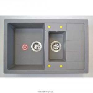 Мойка для кухни прямоугольная TEKA ASTRAL 60 B-TG  1.5 чаши  оборачиваемое крыло  врезная  гранит  серый металлик 88956
