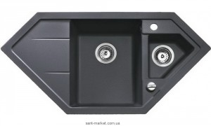 Мийка для кухні Teka Astral 80 E TG 2 чаші врізна чорний металік 88937