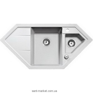 Мийка для кухні трапециевидная TEKA ASTRAL 80 E-TG 1.5 чаші крило зліва врізна граніт біла 88897