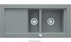Мийка для кухні прямокутна TEKA AURA 60B TG 1.5 чаші обертається крило врізна граніт сірий агат 88405