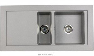 Мийка для кухні прямокутна TEKA AURA 60B TG 1.5 чаші обертається крило врізна граніт сірий металік 88565