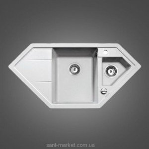 Мийка для кухні трапециевидная TEKA ASTRAL 80 E-TG 1.5 чаші крило зліва врізна граніт біла 88898