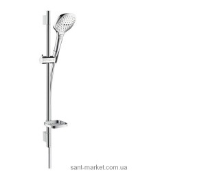Душевой гарнитур со штангой Hansgrohe коллекция Raindance Select E с мыльницей хром/белый 26622400