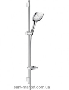 Душовий гарнітур зі штангою Hansgrohe колекція Raindance Select E з мильницею хром / білий 27857400