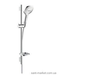 Душевой гарнитур со штангой Hansgrohe коллекция Raindance Select E EcoSmart хром/белый  26623400