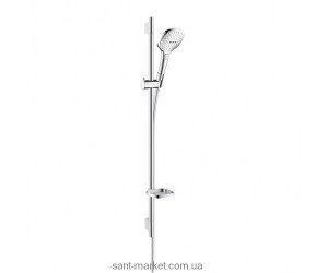 Душовий гарнітур зі штангою Hansgrohe колекція Raindance Select E з мильницею хром / білий 26621400