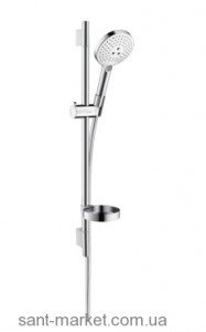 Душевой гарнитур со штангой Hansgrohe коллекция Raindance Select S EcoSmart хром/белый 26632400