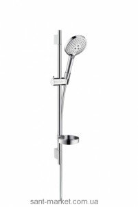 Душевой гарнитур со штангой Hansgrohe коллекция Raindance Select S с мыльницей хром/белый 26630400