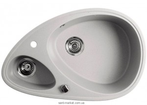 Мийка для кухні асиметрична Metalac X GRANIT Elipse 1.5 чаші врізна граніт сіра 113013