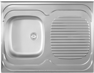 Мойка для кухни прямоугольная Metalac Standard L крыло справа  накладная  нержавеющая сталь  хром 135802