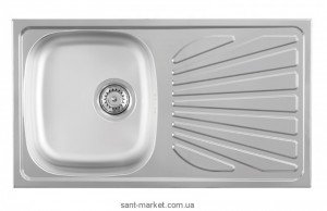 Мийка для кухні прямокутна Metalac LUNA FLEX крило опціонально врізна нержавіюча сталь хром 063714