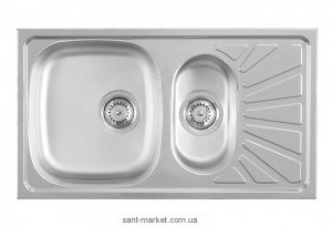 Мойка для кухни прямоугольная Metalac LUNA FLEX  1.5 чаши  крыло опционально  врезная  нержавеющая сталь  хром 099204