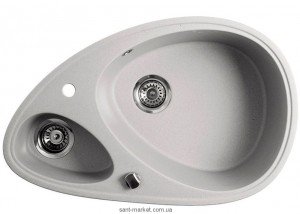 Мийка для кухні асиметрична Metalac X GRANIT Elipse 1.5 чаші врізна граніт сіра 113013