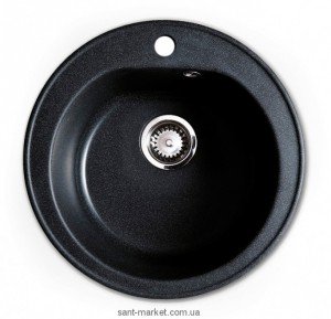 Мойка для кухни круглая Metalac X GRANIT VENERA врезная  гранит  черная 113000