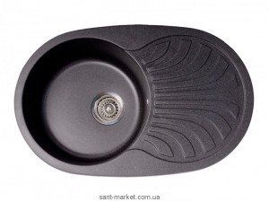 Мийка для кухні овальна Metalac X GRANIT VENERA PLUS крило опціонально врізна граніт чорна 129067