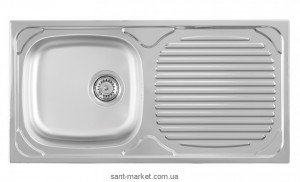 Мийка для кухні прямокутна Metalac LUNA крило опціонально врізна нержавіюча сталь хром 071936