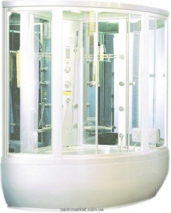 Паровой гидробокс угловой Appollo Guci-856BS 148x148x220 с ванной четверть круга