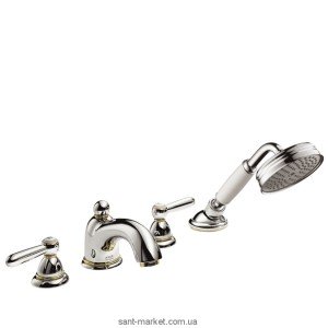 Змішувач двохвентильний на борт ванни з душем Hansgrohe колекція Axor Carlton хром / золото 17445090