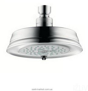 Лейка для верхнього душа з тропічним душем Hansgrohe колекція Croma 100 Classic хром 27436000