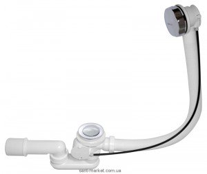 AlcaPlast Сифон для ванни автомат комплект метал A55K-100