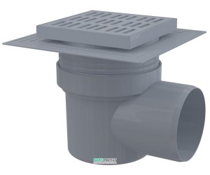 Cливной трап для душу AlcaPlast мокрий затвор бічній випуск 150х150 APV10