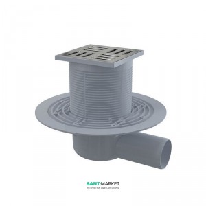 Cливной трап для душу AlcaPlast мокрий затвор бічній випуск 105х105 регульований APV101