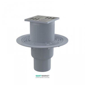 Cливной трап для душу AlcaPlast мокрий гідрозатвор прямий випуск 105х105 APV201