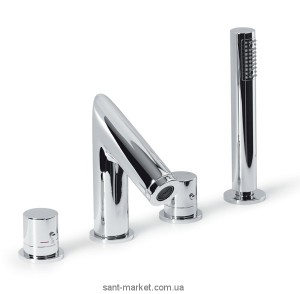 Змішувач з термостатом двухвентильний на борт ванни Alpi SPA колекція Tonda хром TDT14D26012