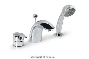 Змішувач одинважільний на борт ванни з душем Alpi SPA колекція Evo хром EVM21D2403