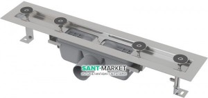 Жолоб водостічний AlcaPlast бічній випуск з сифоном без затвора з порогами APZ2-750